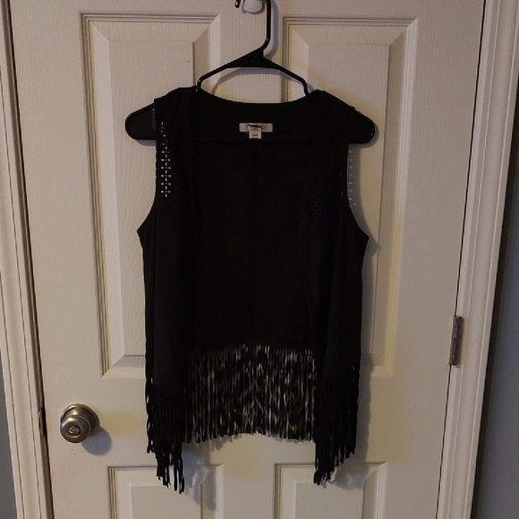 BLACK Faux Suede Western Vest - Picture 1 of 6